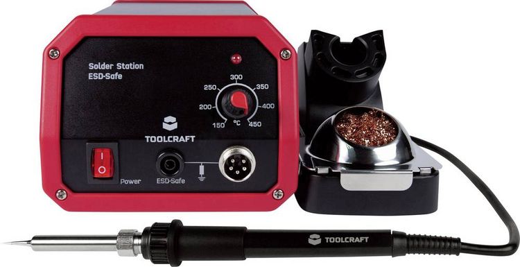 Produktbild: TOOLCRAFT ST-100A L&ouml;tstation analog 100W 150 - 450&deg;C inkl. L&ouml;tspitze