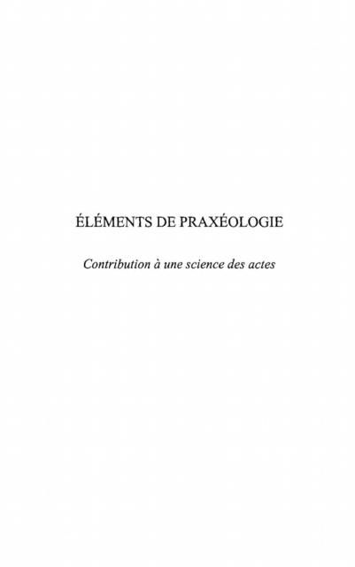 Produktbild: Elements de praxeologie