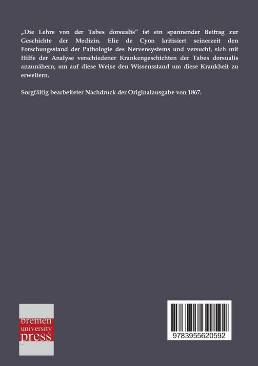 Produktbild: Die Lehre von der Tabes dorsualis