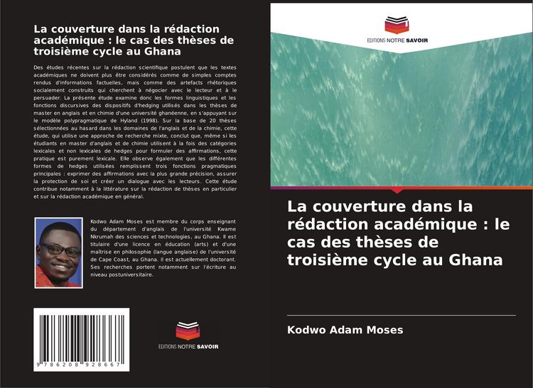 Produktbild: La couverture dans la r&eacute;daction acad&eacute;mique : le cas des th&egrave;ses de troisi&egrave;me cycle au Ghana