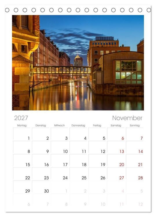 Produktbild: Tischplaner 2027 - Magic Nights Hamburg (A5 Tischkalender zum Aufstellen) CALVENDO