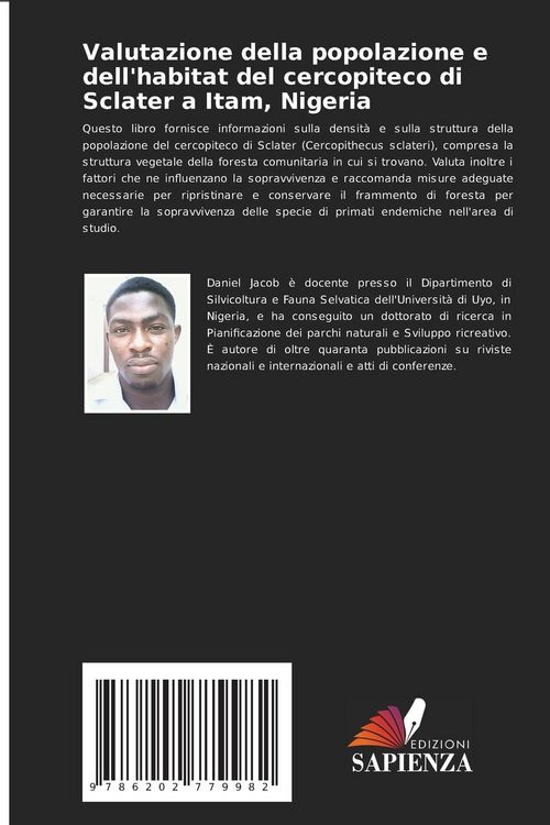 Produktbild: Valutazione della popolazione e dell'habitat del cercopiteco di Sclater a Itam, Nigeria
