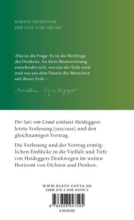 Produktbild: Der Satz vom Grund