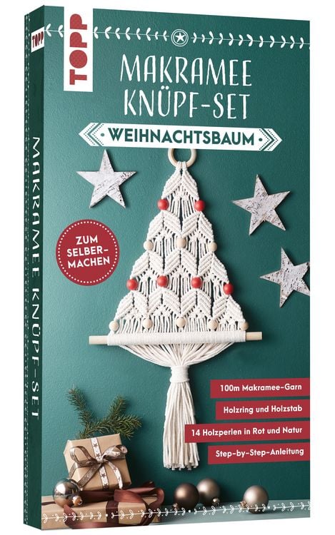 Produktbild: Makramee Kn&uuml;pf-Set Weihnachtsbaum