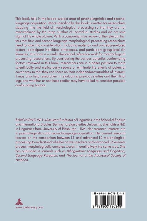Produktbild: Methodological Considerations in Morphological Processing Research