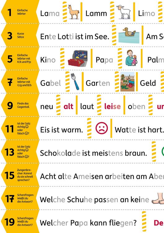 Produktbild: Meine &Uuml;bungsstreifen Lesen lernen &ndash; 1. Klasse: W&ouml;rter und S&auml;tze