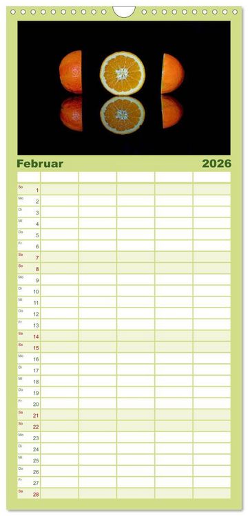 Produktbild: Familienplaner 2026 - Fr&uuml;chte dreigeteilt mit 5 Spalten (Wandkalender, 21 x 45 cm) CALVENDO