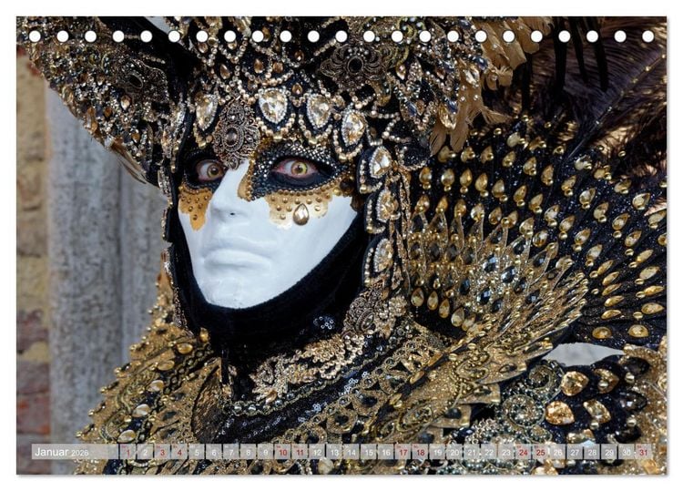 Produktbild: neunziggrad I photoart: venezia carnevale (Tischkalender 2026 DIN A5 quer), CALVENDO Monatskalender
