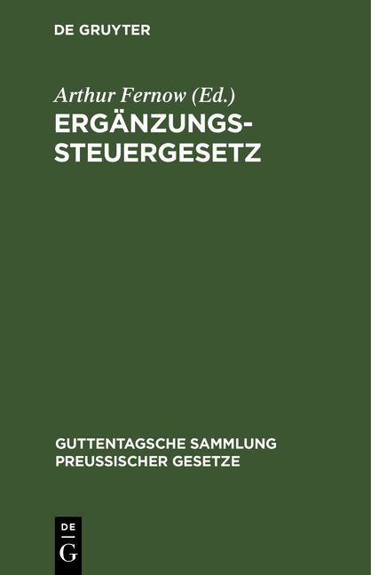 Produktbild: Erg&auml;nzungssteuergesetz