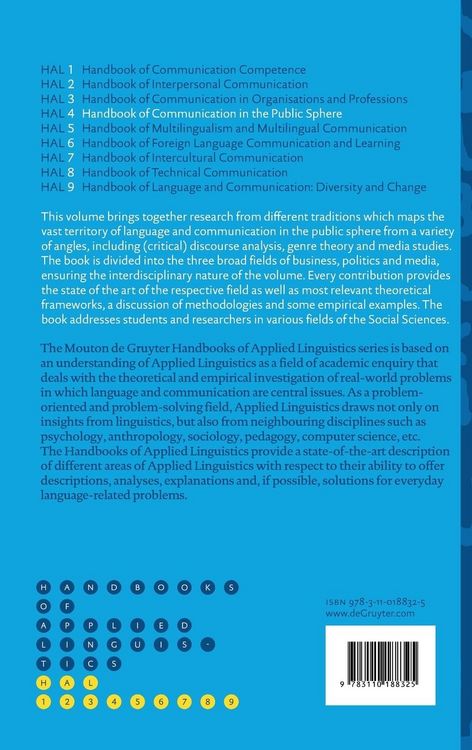 Produktbild: Handbook of Communication in the Public Sphere