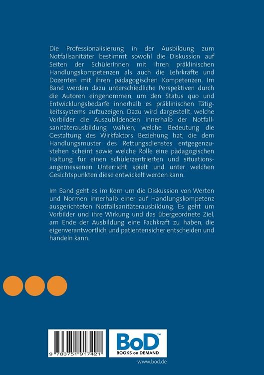 Vorbild und Professionalisierung in der Ausbildung zum Notfallsanitäter: