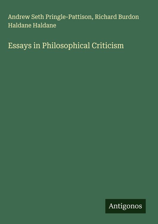 Produktbild: Essays in Philosophical Criticism