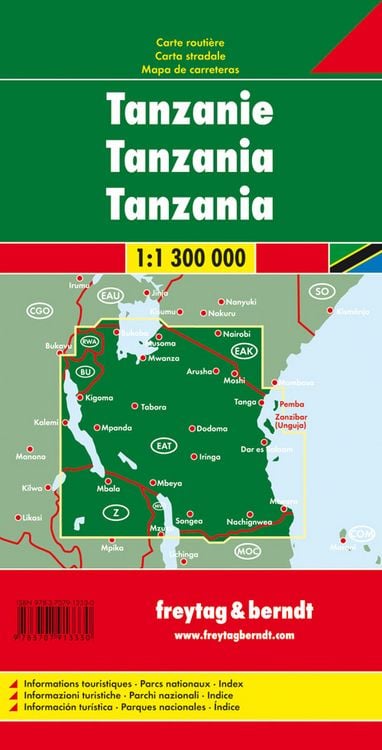 Produktbild: Tansania 1 : 1 300 000