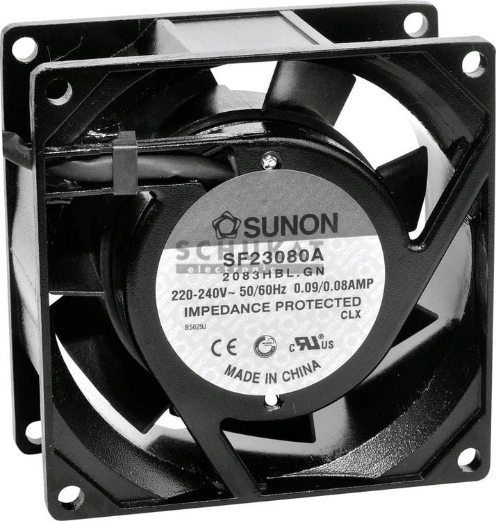 Produktbild: Sunon SF23080A2083HSL Axiall&uuml;fter 230 V/AC 39.07 m&sup3;/h (L x B x H) 80 x 80 x 38mm