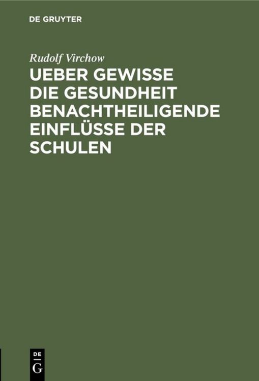 Produktbild: Ueber gewisse die Gesundheit benachtheiligende Einfl&uuml;sse der Schulen