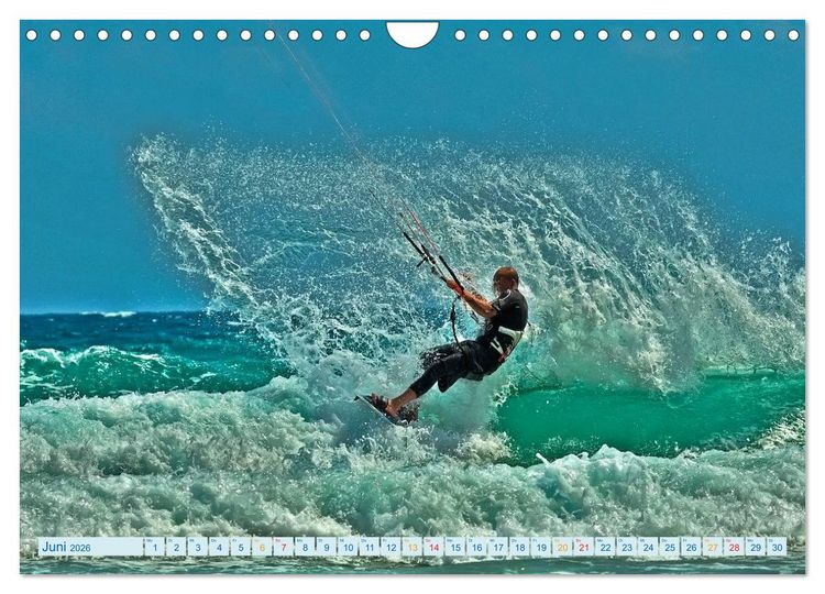 Produktbild: Kitesurfen - &uuml;ber den Wellen (Wandkalender 2026 DIN A4 quer), CALVENDO Monatskalender