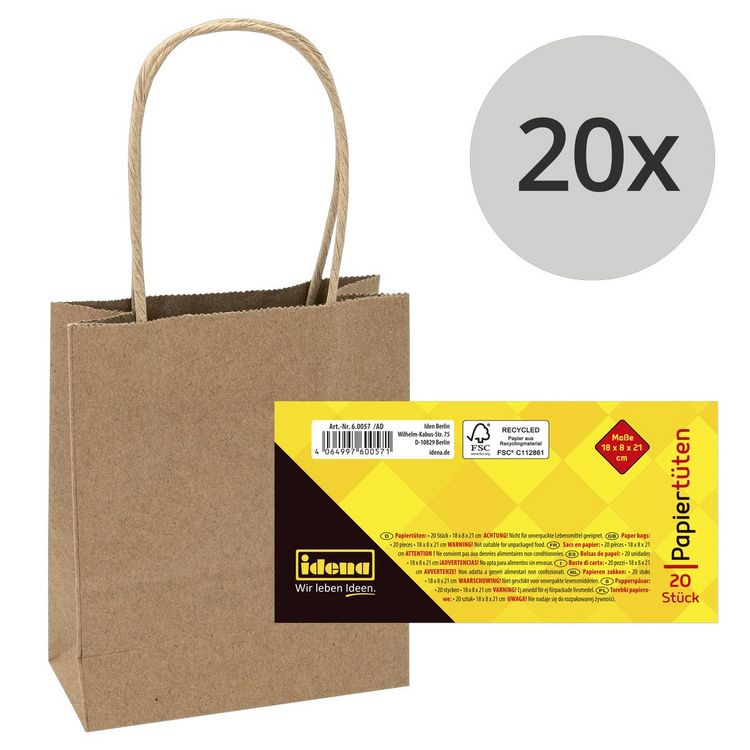Produktbild: Idena Papiert&uuml;ten braun 18x21x8cm 20 St&uuml;ck