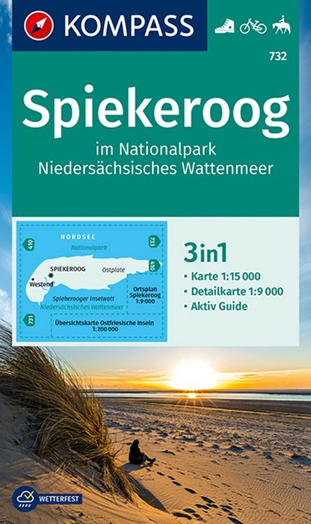 Produktbild: KOMPASS Wanderkarte 732 Spiekeroog im Nationalpark NIeders&auml;chsisches Wattenmeer 1:15.000