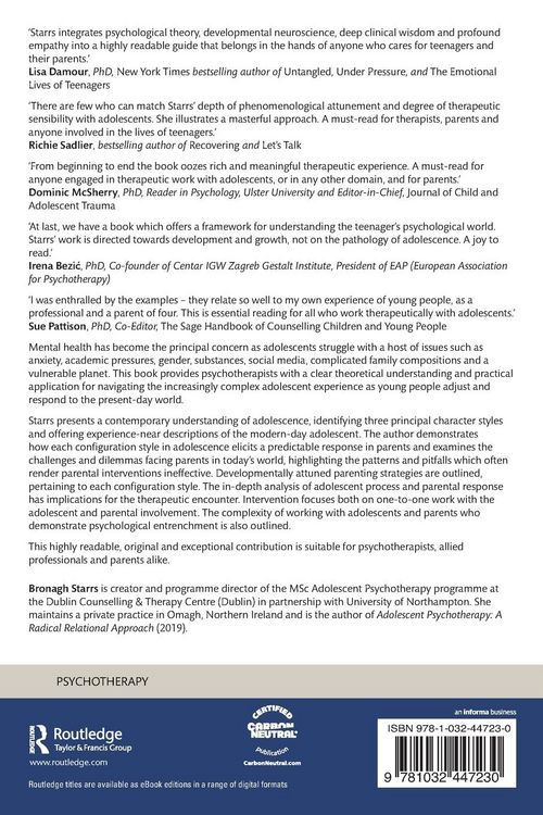 Produktbild: Adolescent Configuration Styles, Parenting and Psychotherapy