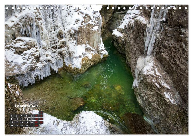 Produktbild: Winterzauber in der Breitachklamm bei Oberstdorf (Wandkalender 2026 DIN A4 quer), CALVENDO Monatskalender