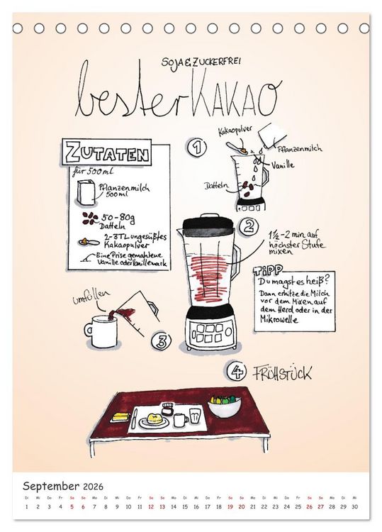 Produktbild: Vegankalender (Tischkalender 2026 DIN A5 hoch), CALVENDO Monatskalender