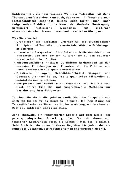Produktbild: Die Kunst der Telepathie