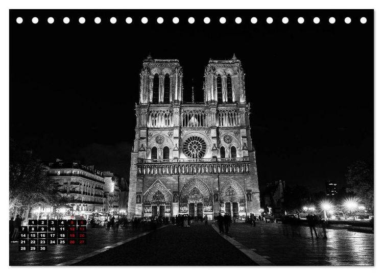 Produktbild: Paris-Impressionen in Schwarz-Wei&szlig; (Tischkalender 2027 DIN A5 quer), CALVENDO Monatskalender