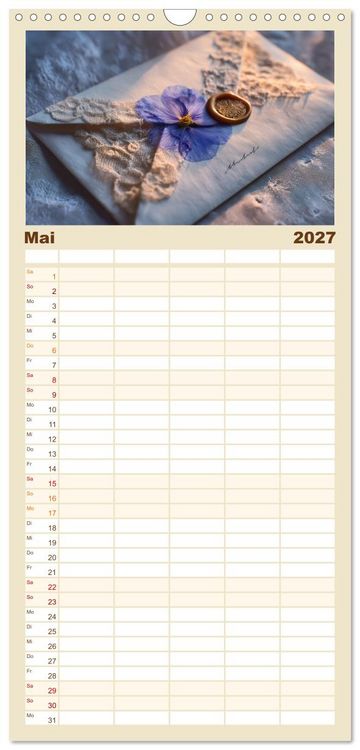 Produktbild: Familienplaner 2027 - Zeitgefl&uuml;ster mit 5 Spalten (Wandkalender, 21 x 45 cm) CALVENDO