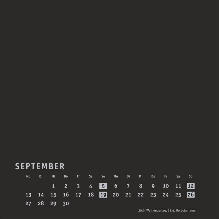 Produktbild: Premium-Bastelkalender schwarz klein 2027