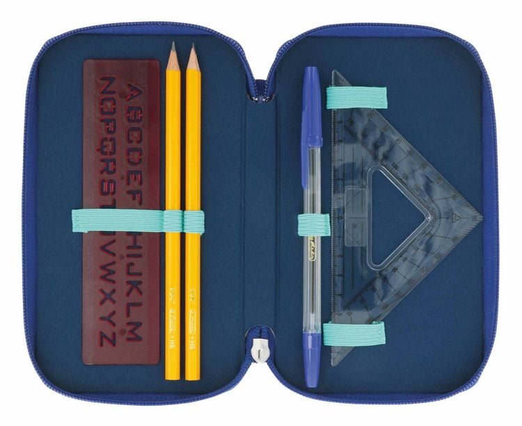 Produktbild: Herlitz Sch&uuml;leretui TriCase 31-teilig Dip Dye Blue/Turquoise