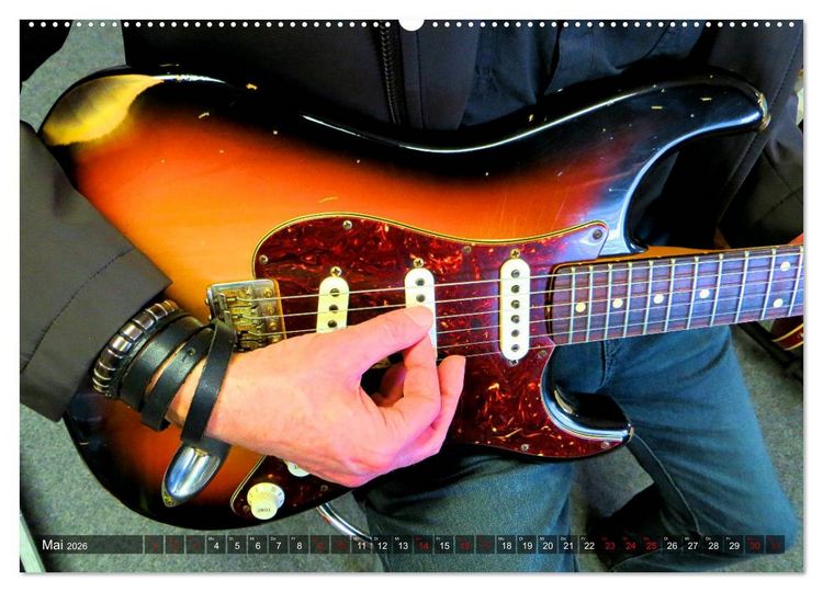 Produktbild: Vintage Gitarren in Szene gesetzt (hochwertiger Premium Wandkalender 2026 DIN A2 quer), Kunstdruck in Hochglanz
