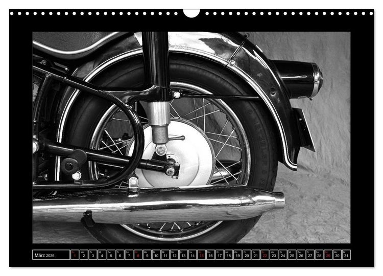 Produktbild: BMW R69S in schwarzweiss (Wandkalender 2026 DIN A3 quer), CALVENDO Monatskalender