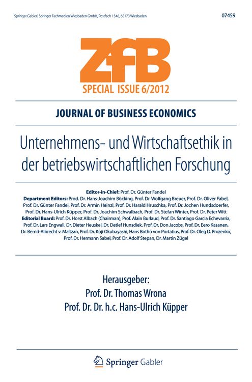 Produktbild: Unternehmens- und Wirtschaftsethik in der betriebswirtschaftlichen Forschung