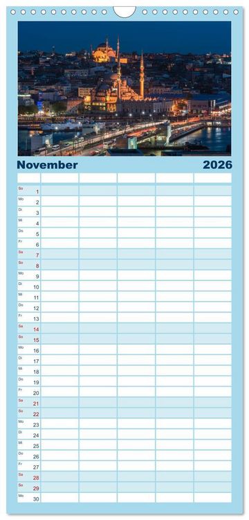 Produktbild: Familienplaner 2026 - Istanbul - Stadt am Bosporus mit 5 Spalten (Wandkalender, 21 x 45 cm) CALVENDO