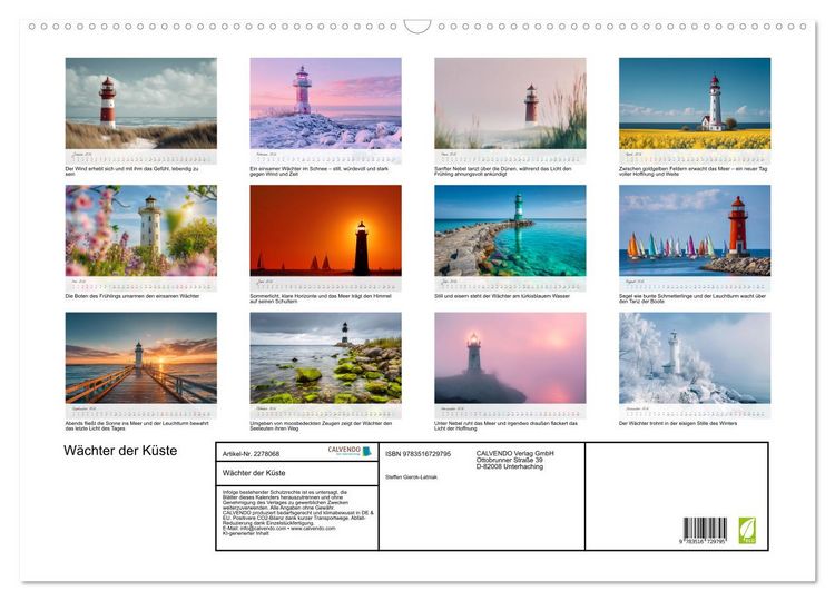 Produktbild: W&auml;chter der K&uuml;ste (Wandkalender 2026 DIN A2 quer), CALVENDO Monatskalender
