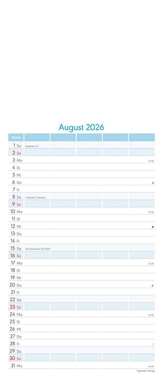 Produktbild: Kreativ-Kalender Familienplaner 2026 - 5 Spalten - 19,5x45 cmFoto, Malen, Basteln - datiert - Kreativkalender - Foto-Kalender - Familienkalender - Wan