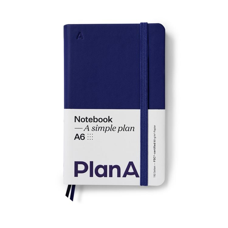 Produktbild: Notizbuch A6 Hardcover Punktiert Navy Blue