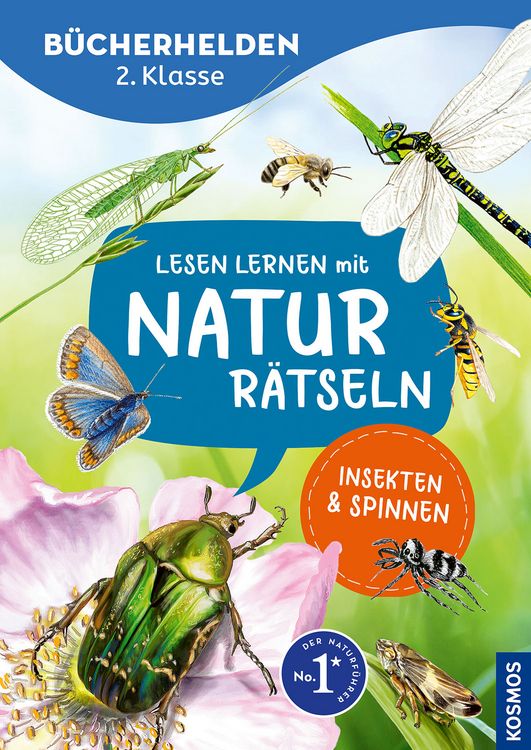 Produktbild: Lesen lernen mit Naturr&auml;tseln, B&uuml;cherhelden 2. Klasse, Insekten & Spinnen