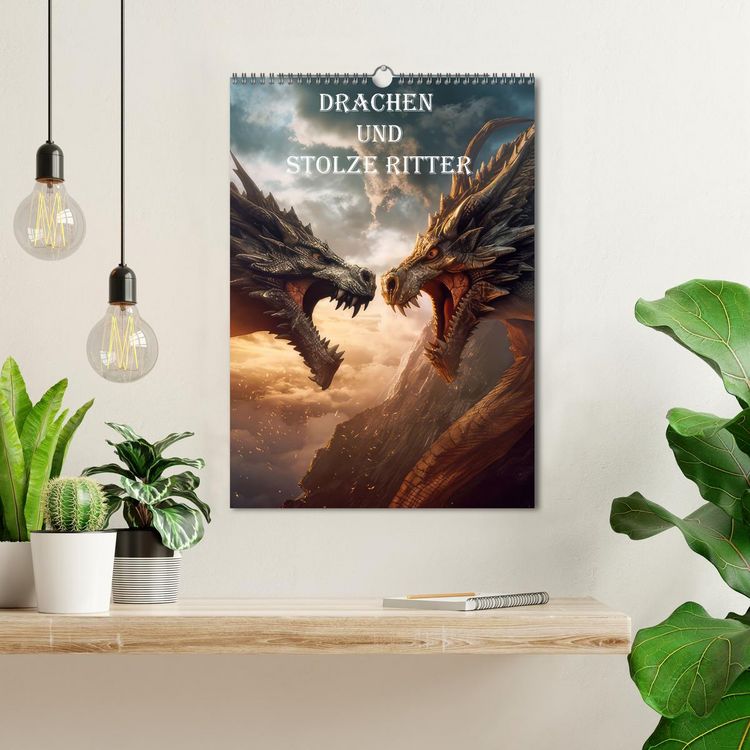 Produktbild: Drachen und stolze Ritter (Wandkalender 2026 DIN A3 hoch), CALVENDO Monatskalender