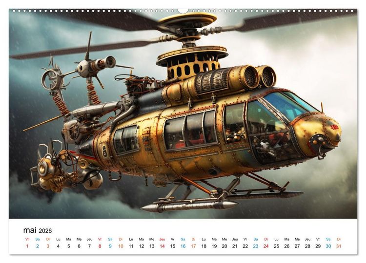 Produktbild: M&eacute;caniques fantastiques (Calendrier mural 2026 DIN A2 vertical) calendrier de bureau