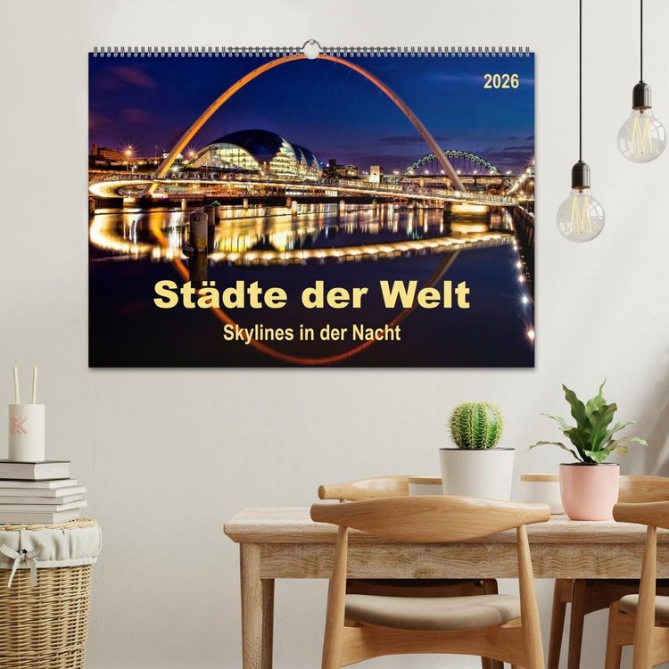 Produktbild: St&auml;dte der Welt - Skylines in der Nacht (Wandkalender 2026 DIN A2 quer), CALVENDO Monatskalender