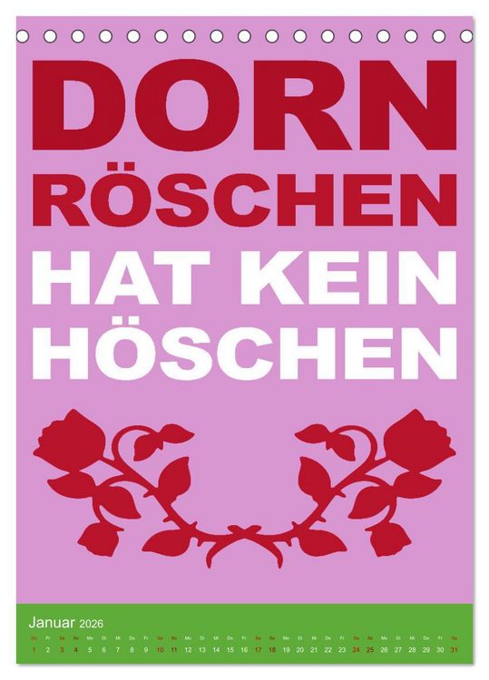 Produktbild: Aufstehen, Krone richten, weitergehen (Tischkalender 2026 DIN A5 hoch), CALVENDO Monatskalender