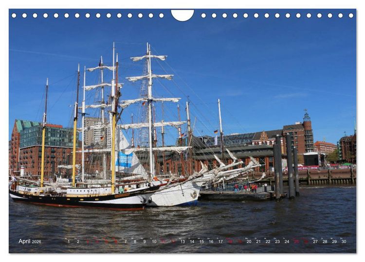 Produktbild: Segelschiffe auf der Elbe (Wandkalender 2026 DIN A4 quer), CALVENDO Monatskalender