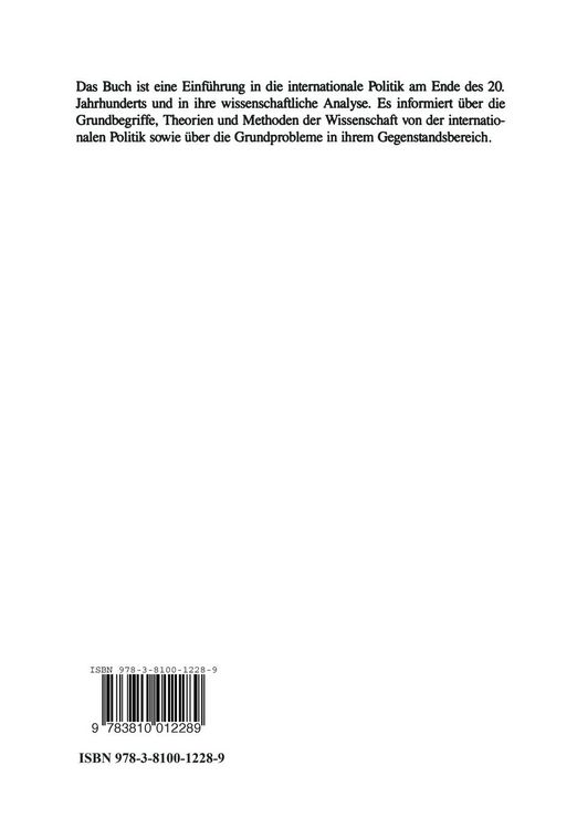 Produktbild: Internationale Politik. Probleme und Grundbegriffe