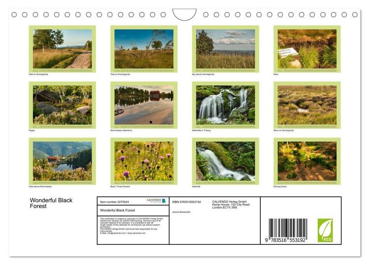 Produktbild: Wonderful Black Forest (Wall Calendar 2026 DIN A4 landscape), CALVENDO 12 Month Wall Calendar