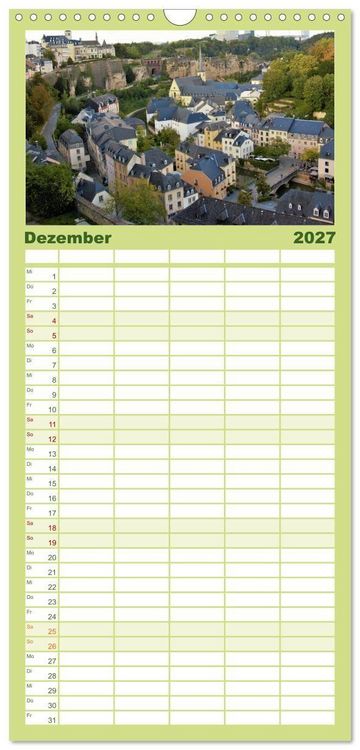 Produktbild: Familienplaner 2027 - Luxemburg entlang des Wenzelwegs mit 5 Spalten (Wandkalender, 21 x 45 cm) CALVENDO