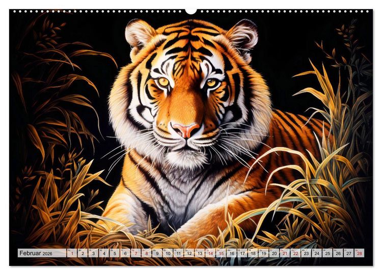 Produktbild: Jahr des Tigers - Portr&auml;ts des chinesischen Tierkreiszeichens (Wandkalender 2026 DIN A2 quer), CALVENDO Monatskalender