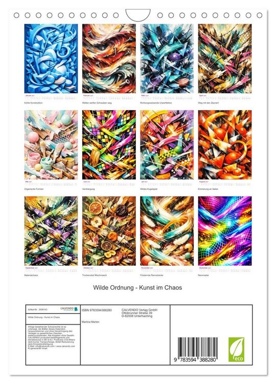 Produktbild: Wilde Ordnung - Kunst im Chaos (Wandkalender 2027 DIN A4 hoch), CALVENDO Monatskalender