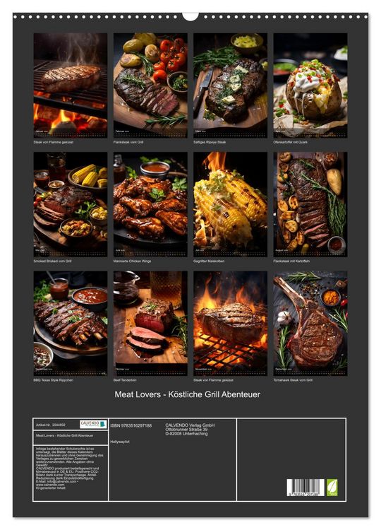 Produktbild: Meat Lovers - K&ouml;stliche Grill Abenteuer (Wandkalender 2026 DIN A2 hoch), CALVENDO Monatskalender