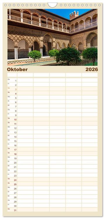 Produktbild: Familienplaner 2026 - Sevilla - Unterwegs in Spanien mit 5 Spalten (Wandkalender, 21 x 45 cm) CALVENDO